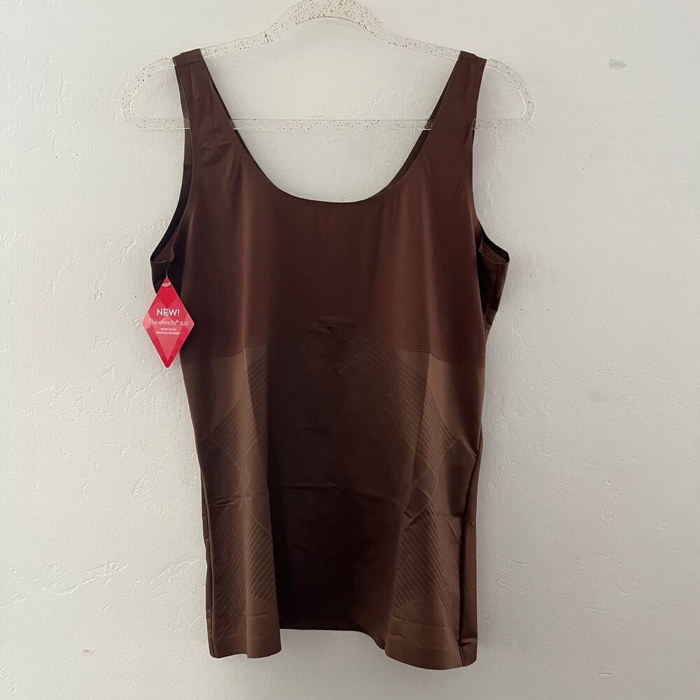 Spanx Thinstincts 2.0 Invisible Tank Top Shapewear Plus Size 3X Brown 10258R NEW